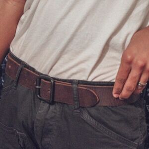 Dark Brown Leather Marc New York (Andrew Marc) Highroller Belt